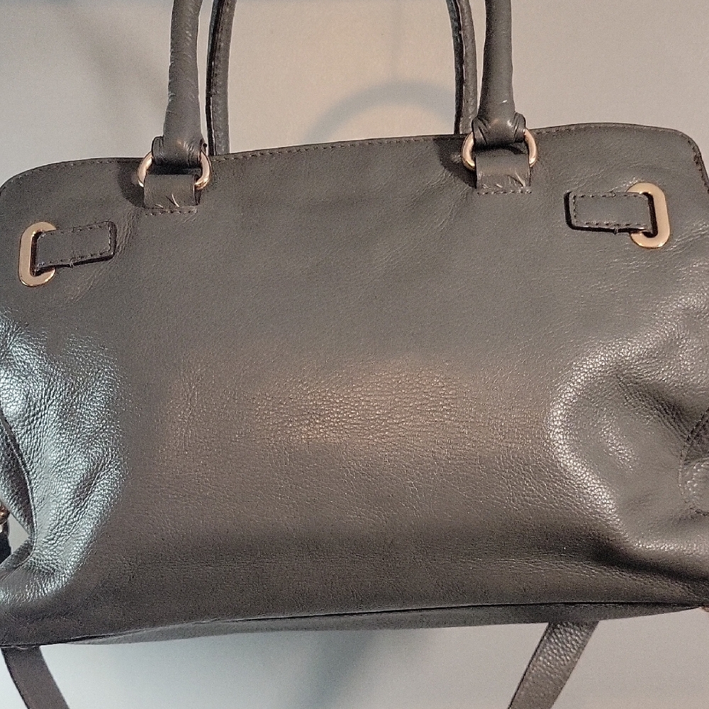Michael Kors Gray Satchel with Gold Accents - Picture 3 of 13